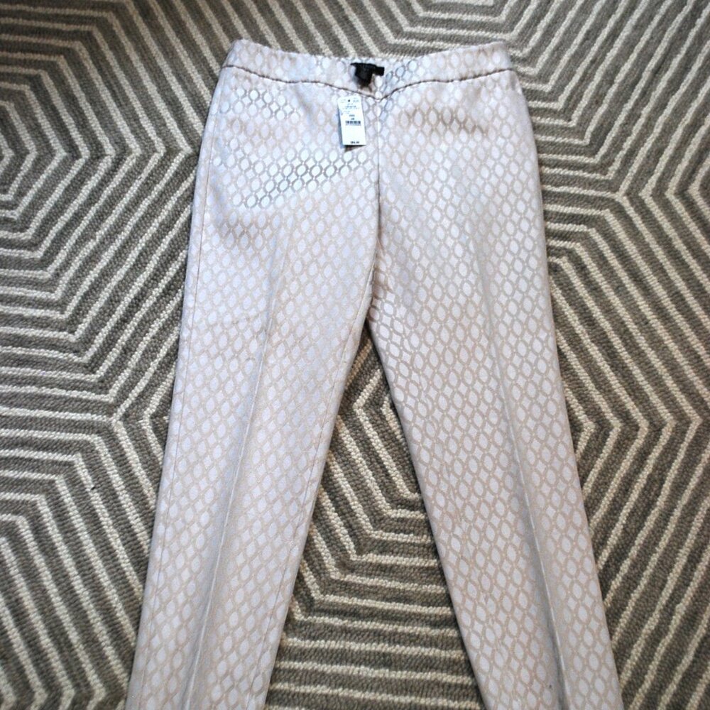 White House Black Market Gold White Ankle Pants 4R Woman's Pants Small